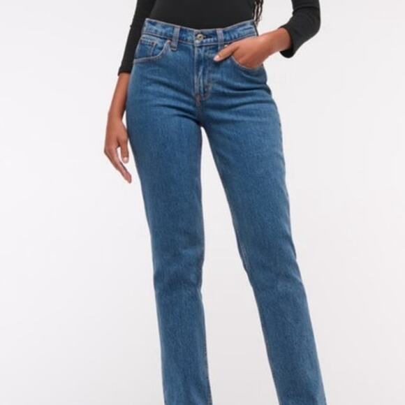 Abercrombie & Fitch 90s Straight Mid rise Curve Love Jeans size 31 - Picture 1 of 8